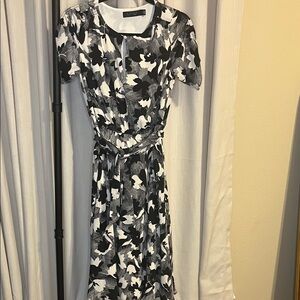 Ralph Lauren Black Label Monochrome Floral Midi Dress